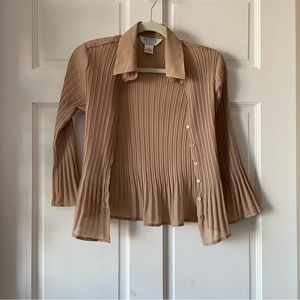 Vintage pleated silk top
